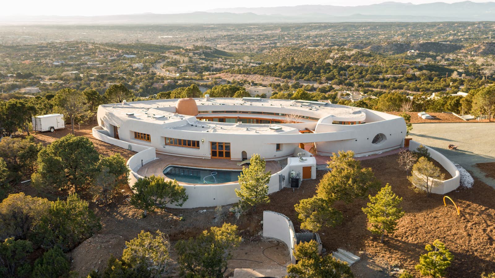 Photo of Frank Lloyd Wright-design adobe house